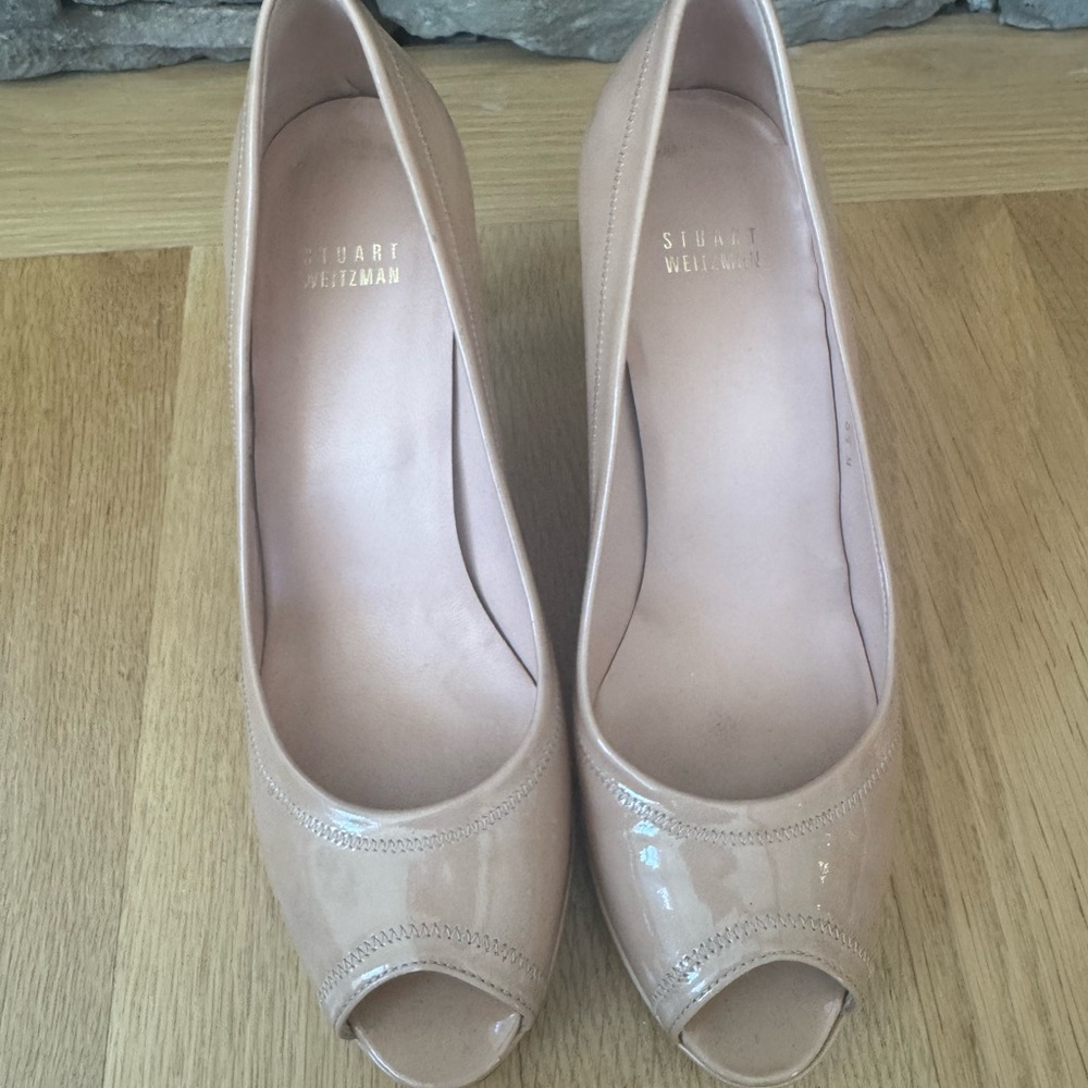 Stuart Weitzman Women's Blush Peep Toe Heels